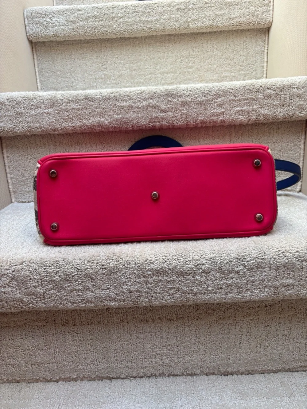 Christian Dior Diorissimo Tote in Hot Pink, Royal Blue & Python Pre-Owned
